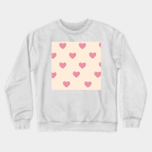 Hearts Pink Pattern Crewneck Sweatshirt by DulceDulce